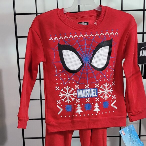 Marvel Spiderman Kids Holiday Pajama Set - Red (Size 4) - Picture 3 of 8